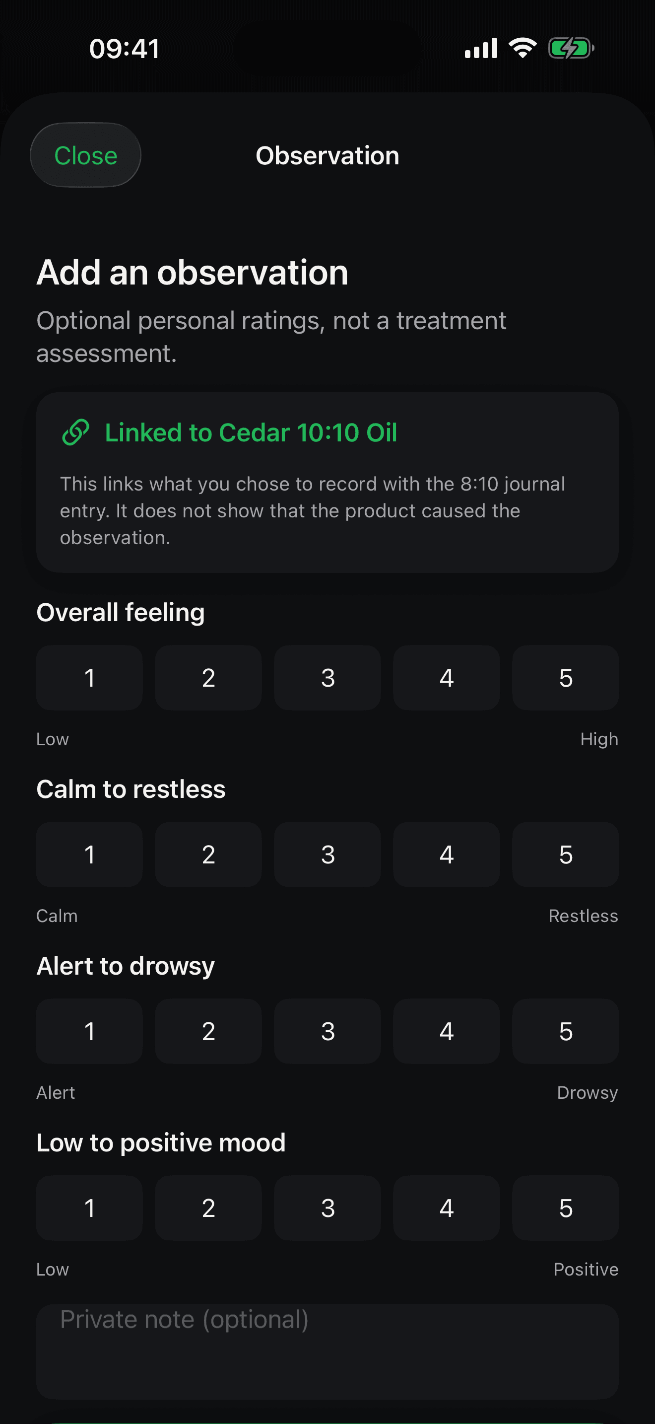 Cannotate observation form with synthetic personal rating scales